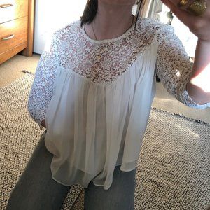Zara Trafaluc lace white top